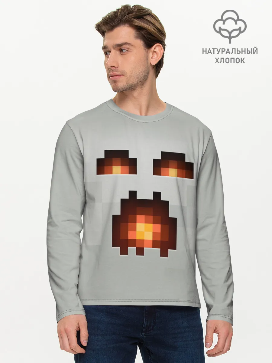 Мужской лонгслив базовый / МАЙНКРАФТ, ГАСТ ОГНЕННЫЙ