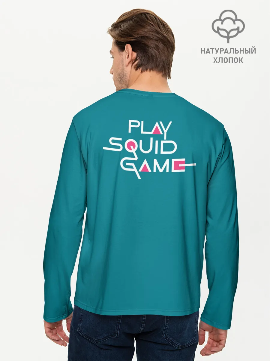 Мужской лонгслив базовый / Keep calm and play squid game