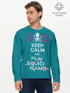 Мужской лонгслив базовый / Keep calm and play squid game