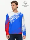 Мужской лонгслив базовый / Флаг РФ триколор