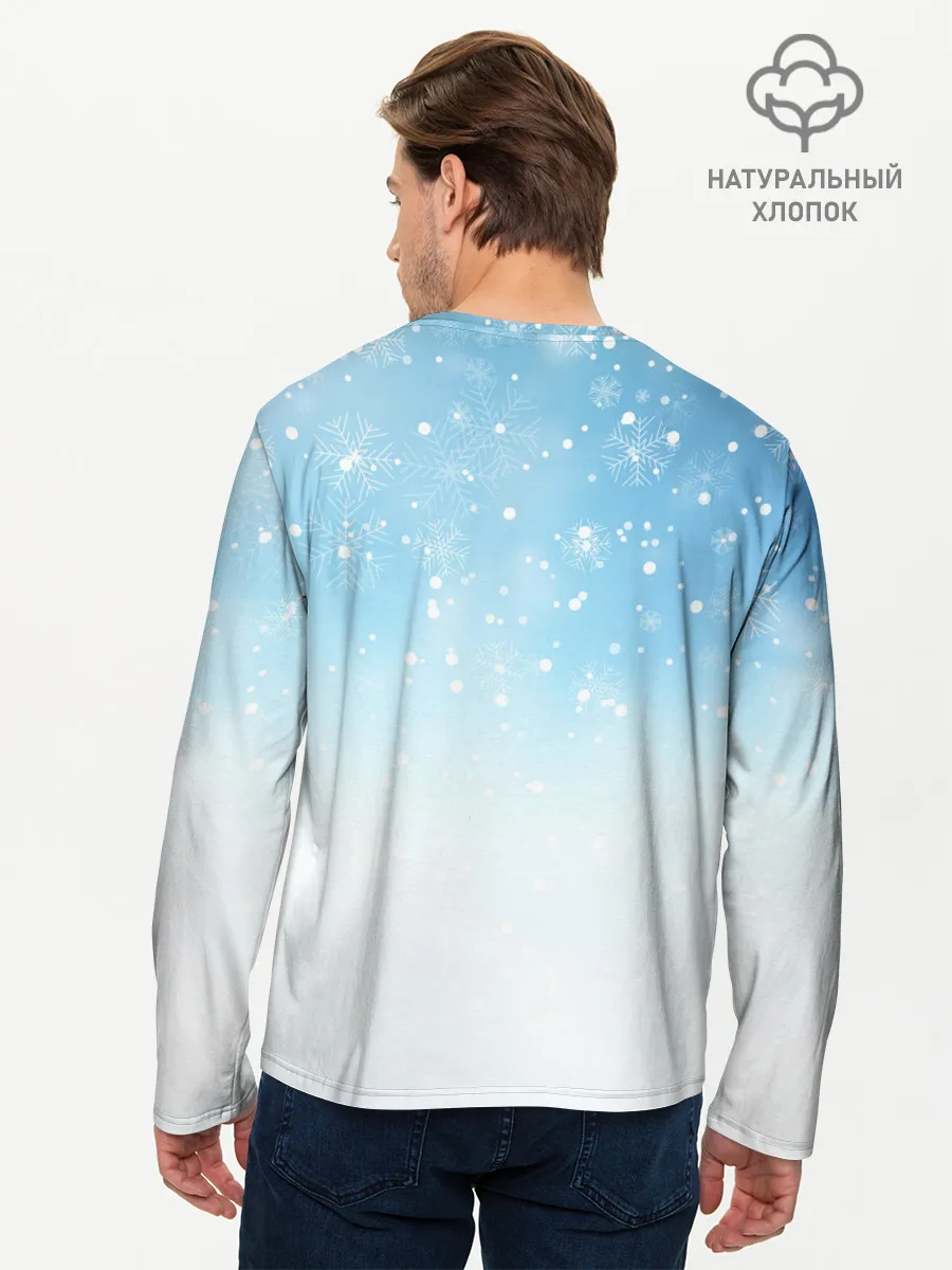 Мужской лонгслив базовый / Новогодний Корги / New Years Corgi