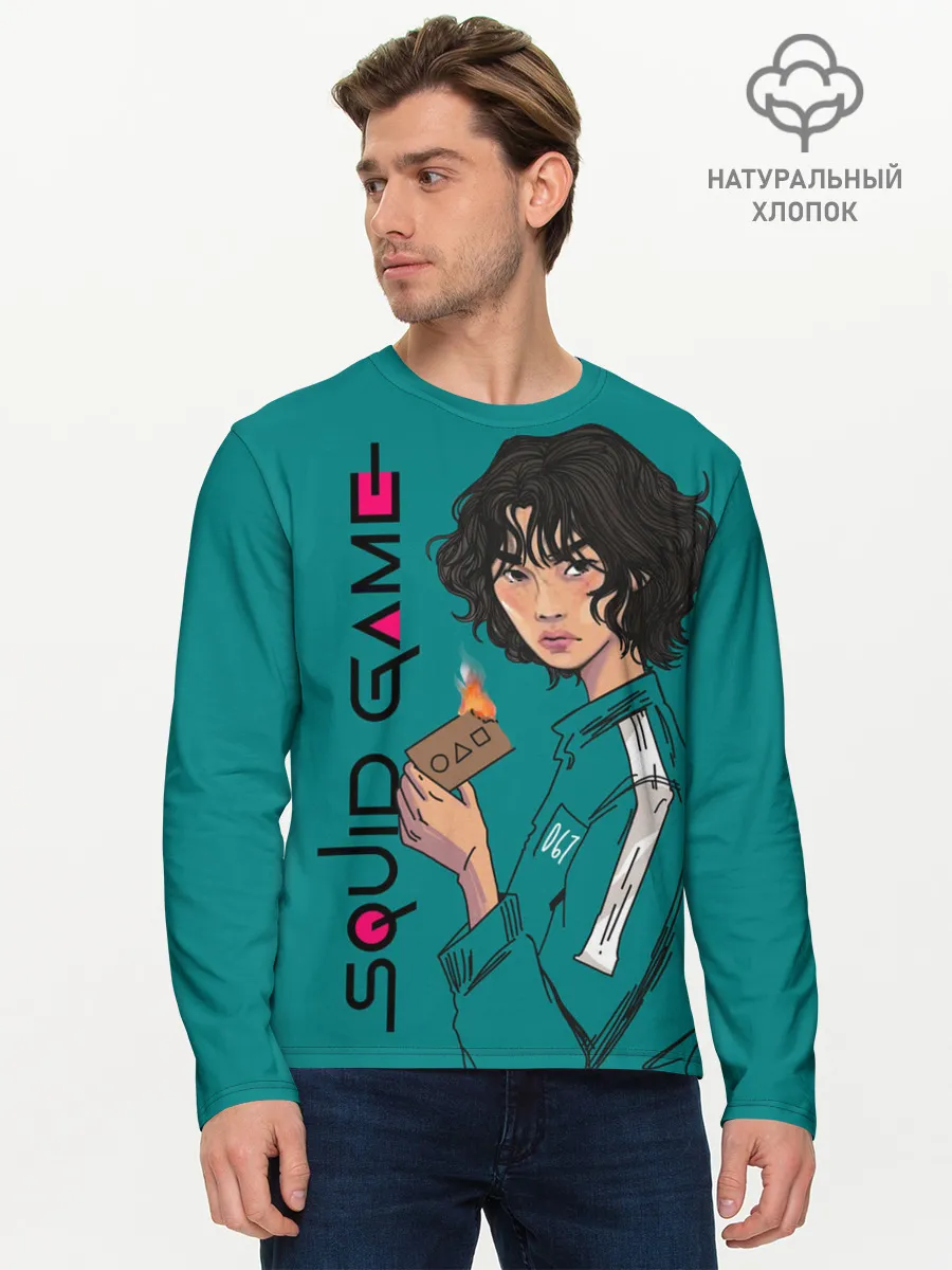 Мужской лонгслив базовый / Кан Сэ Бёк сжигает визитку