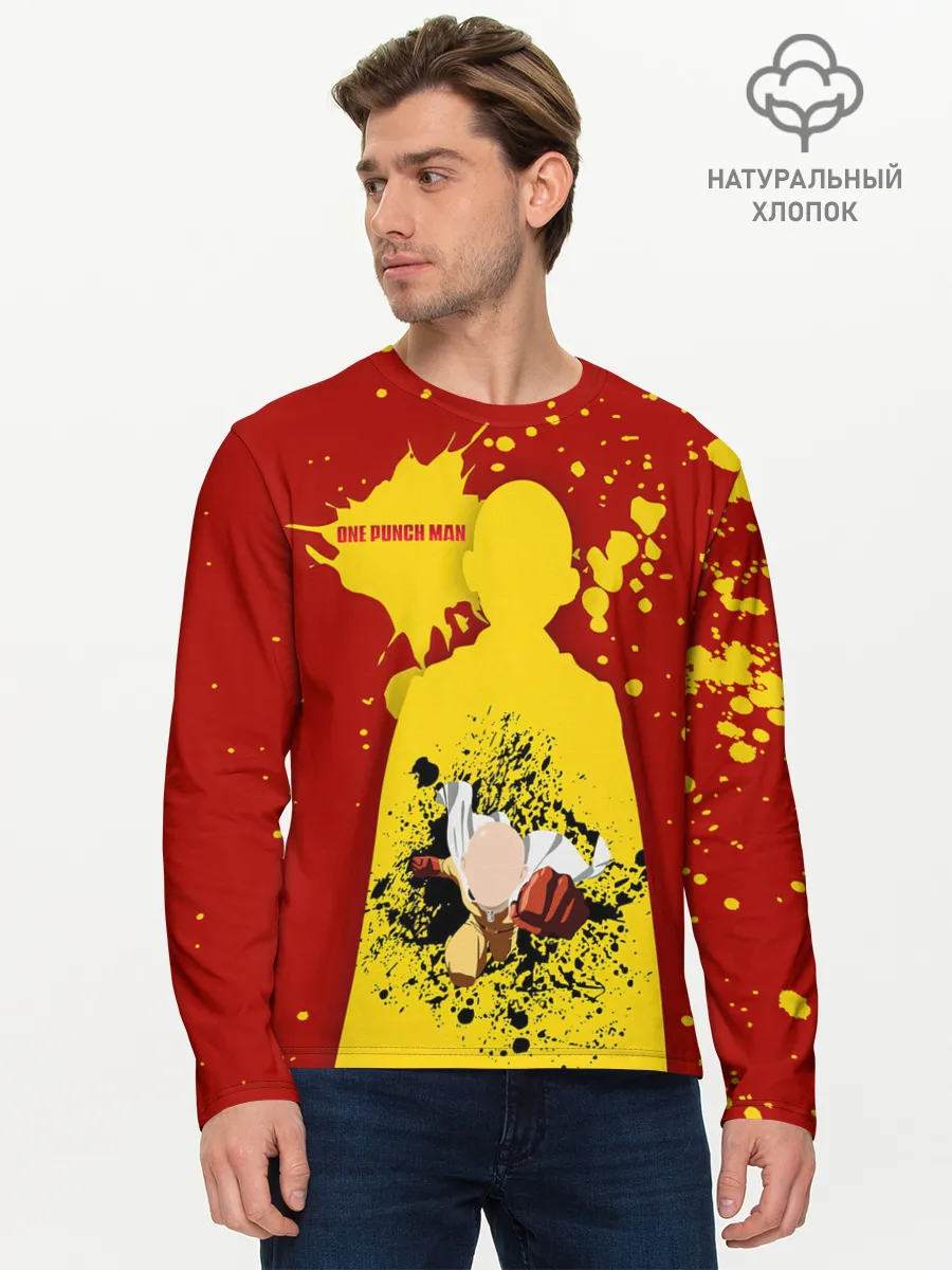 Мужской лонгслив базовый / Прорыв Сайтамы One Punch-Man