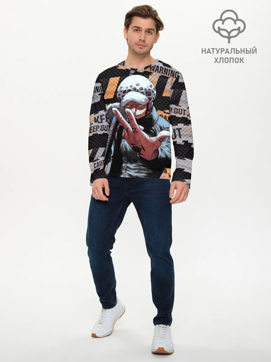 Мужской лонгслив базовый / Трафальгар Ло особо опасен
