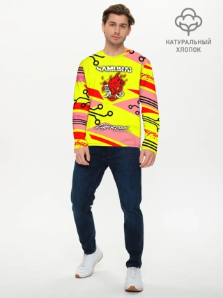 Мужской лонгслив базовый / Cyberpunk 2077 Киберматрица.