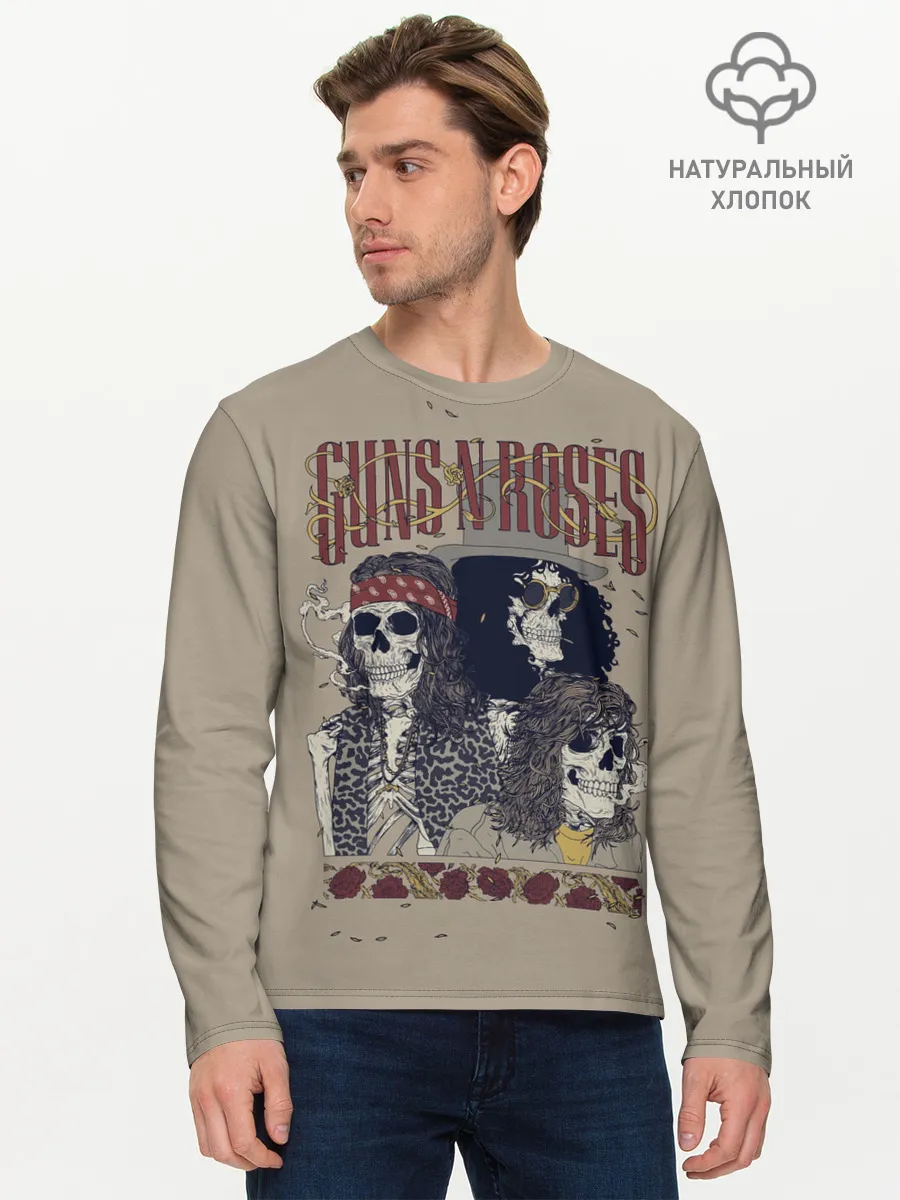 Мужской лонгслив базовый / GNR Skeletons