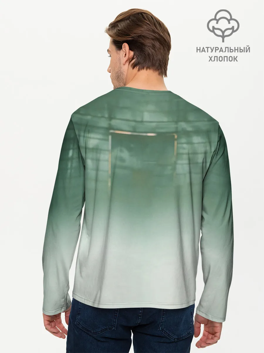 Мужской лонгслив базовый / Хаски в комнате