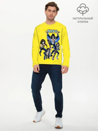 Мужской лонгслив базовый / Комикс Кисс