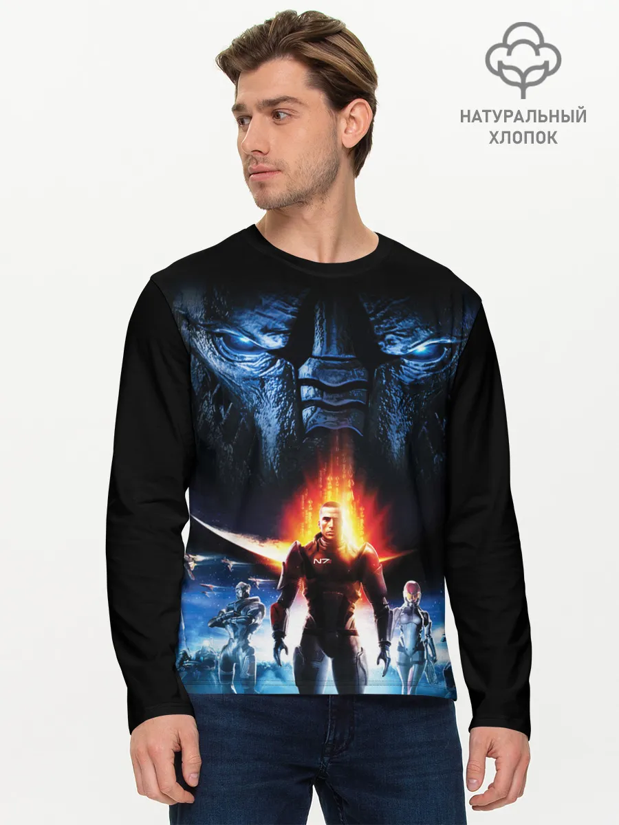 Мужской лонгслив базовый / MASS EFFECT N7 КАПИТАН ШЕПАРД