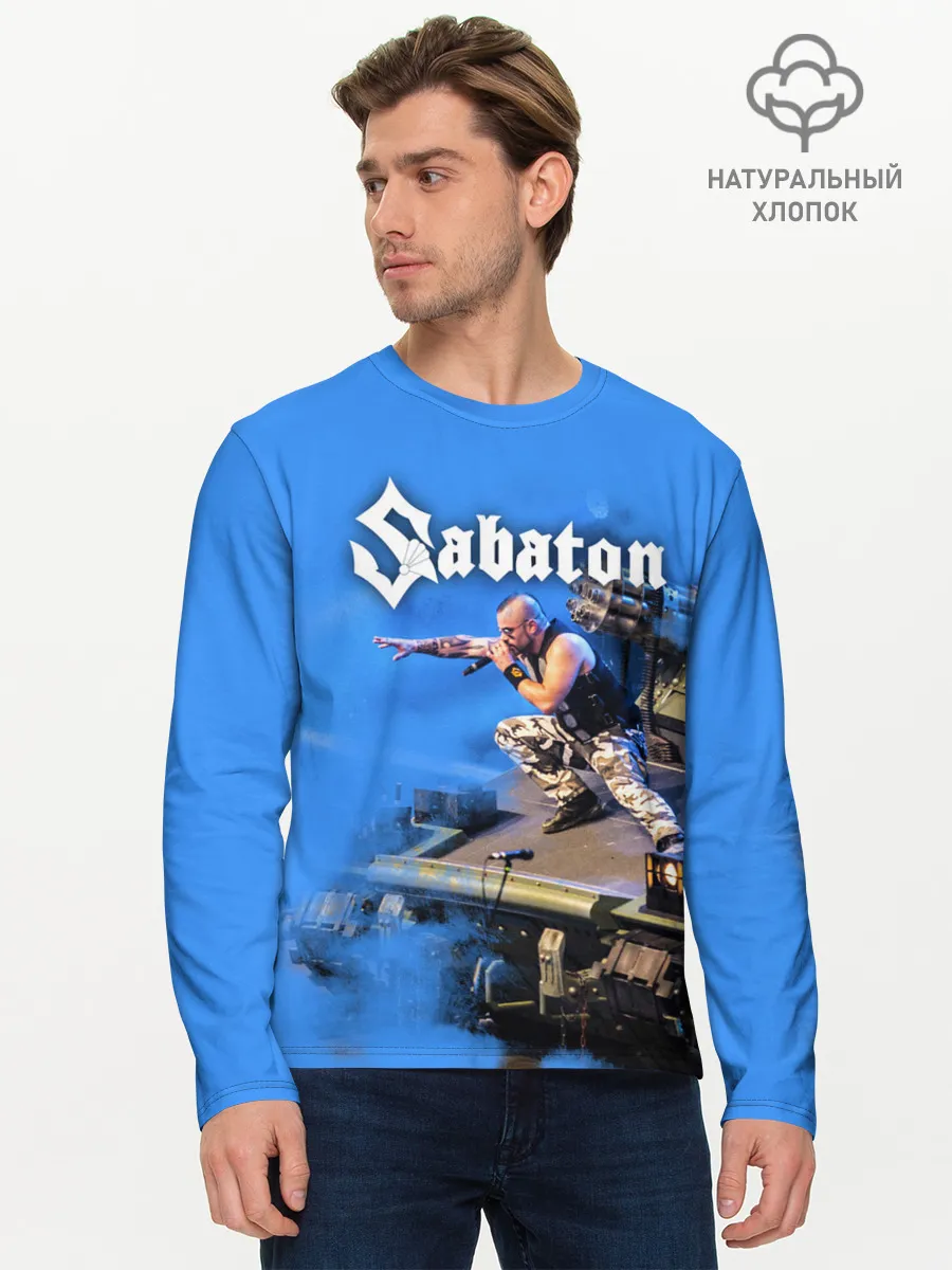 Мужской лонгслив базовый / Йоаким Броден на танке Sabaton