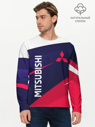 Мужской лонгслив базовый / MITSUBISHI ТРИКОЛОР