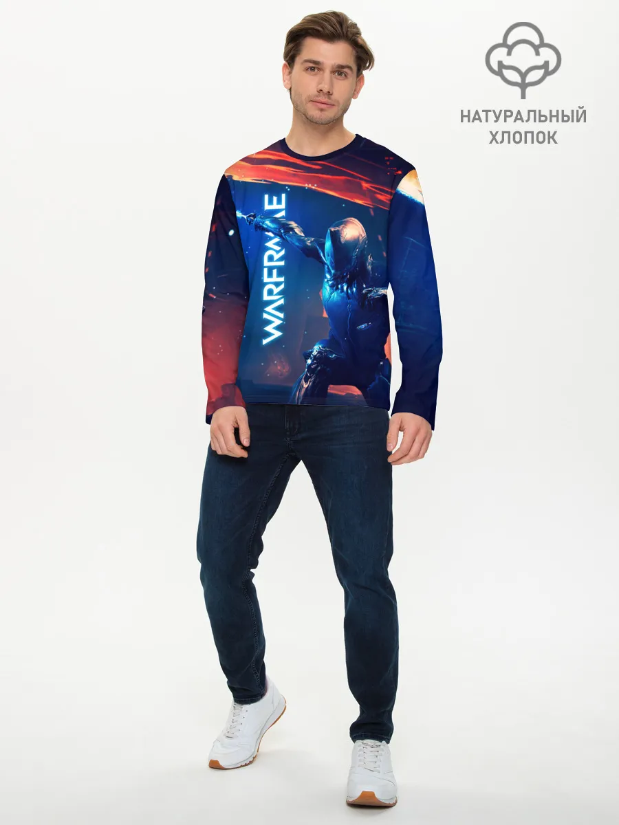 Мужской лонгслив базовый / WAFRAME NEON KATANA FIRE