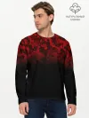 Мужской лонгслив базовый / BLACK RED CAMO | RED MILLITARY