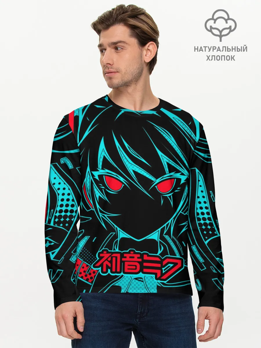 Мужской лонгслив базовый / Мику Хацунэ / Hatsune Miku