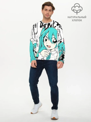 Мужской лонгслив базовый / Hatsune Miku