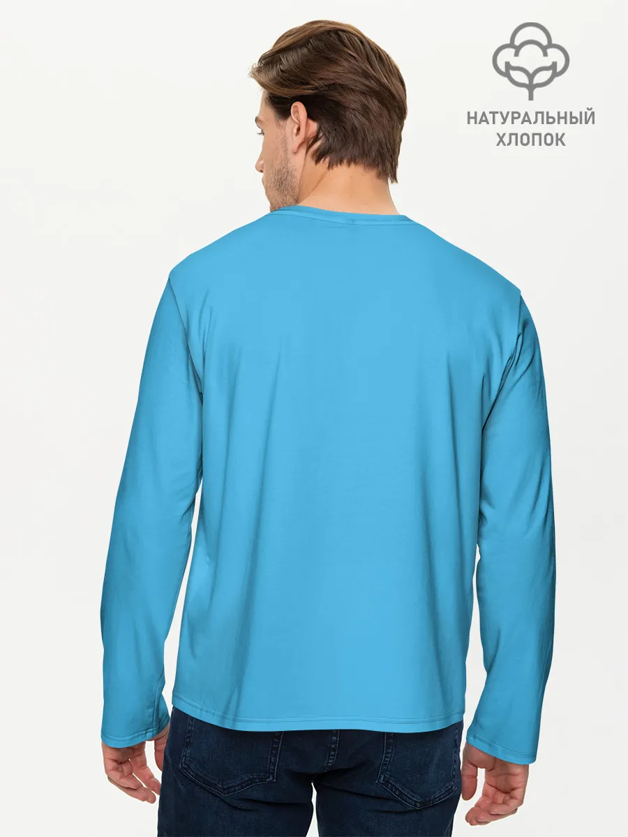 Мужской лонгслив базовый / Let it snow. Зайчик и снежок