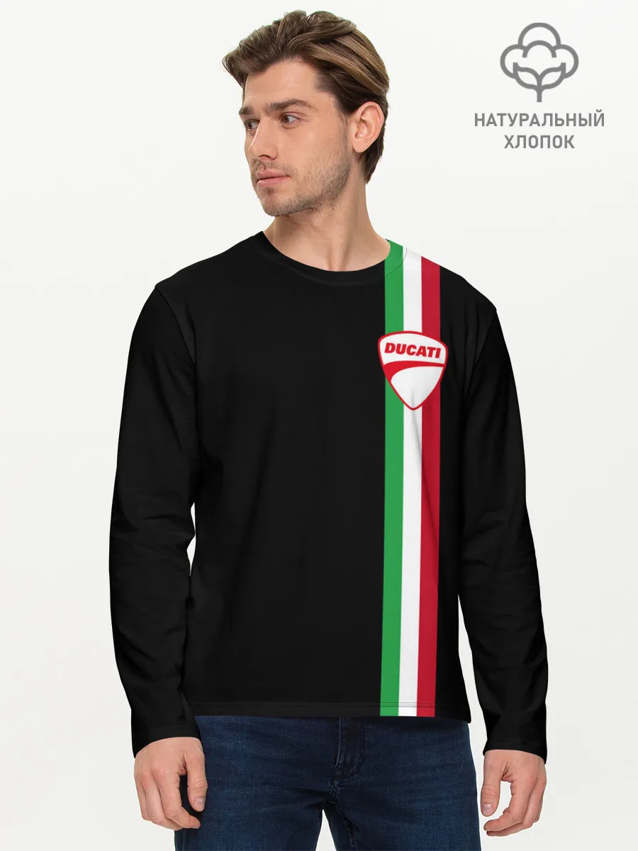 Мужской лонгслив базовый / DUCATI MOTOCYCLE ITALY LINE