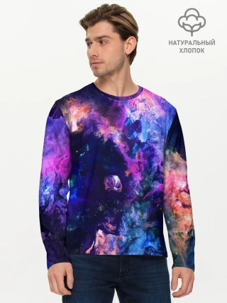 Мужской лонгслив базовый / НЕОНОВЫЕ КОСМОС / NEON SPACE
