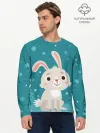 Мужской лонгслив базовый / Новогодний зайчик