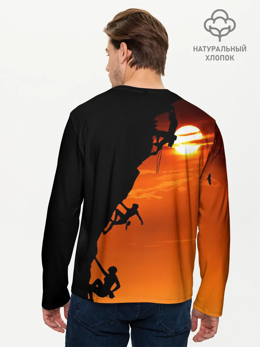 Мужской лонгслив базовый / СКАЛОЛАЗЫ В ЗАКАТЕ