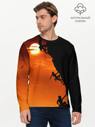 Мужской лонгслив базовый / СКАЛОЛАЗЫ В ЗАКАТЕ
