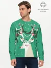 Мужской лонгслив базовый / Олень. Новый год