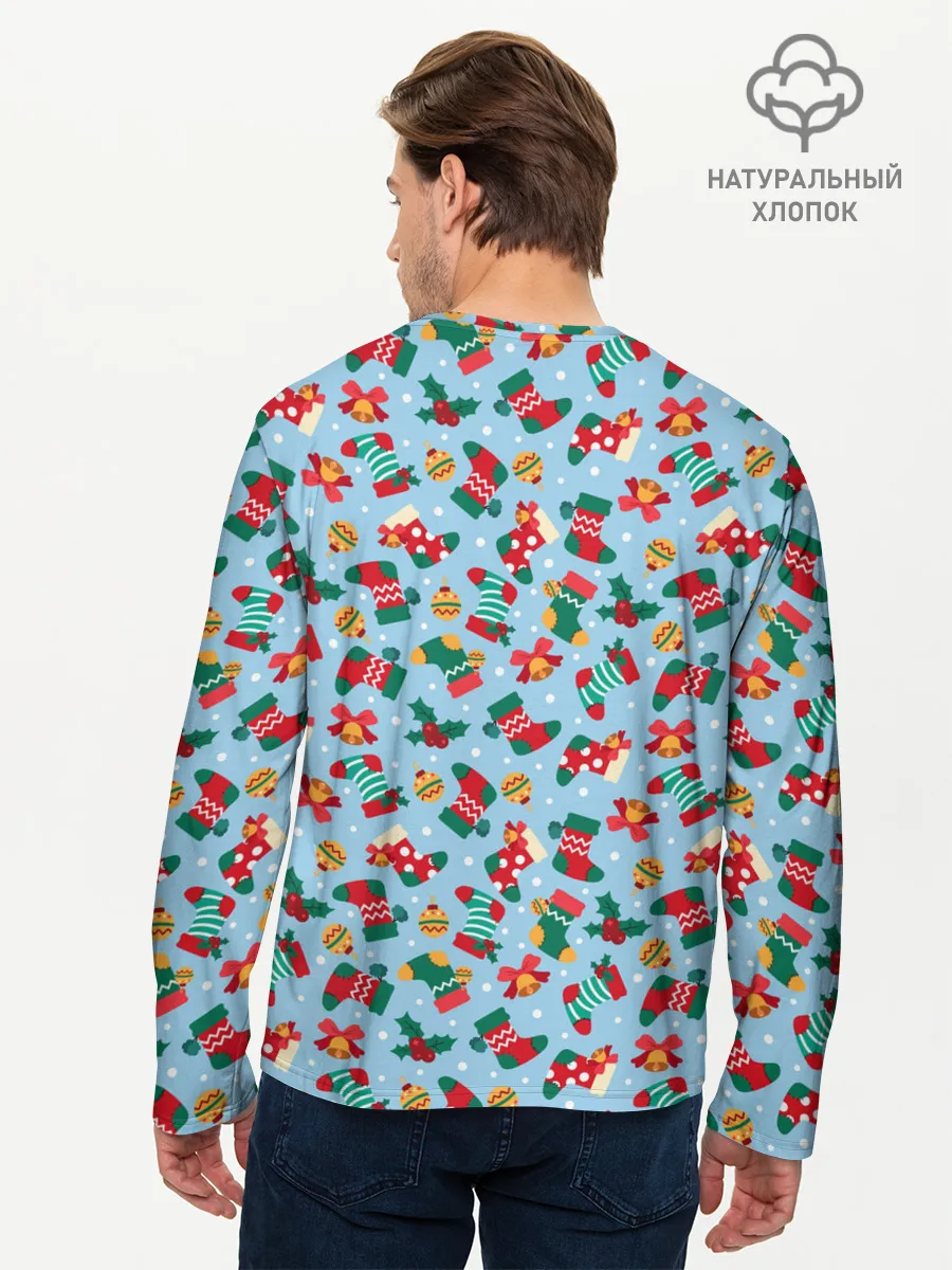 Мужской лонгслив базовый / Christmas Background