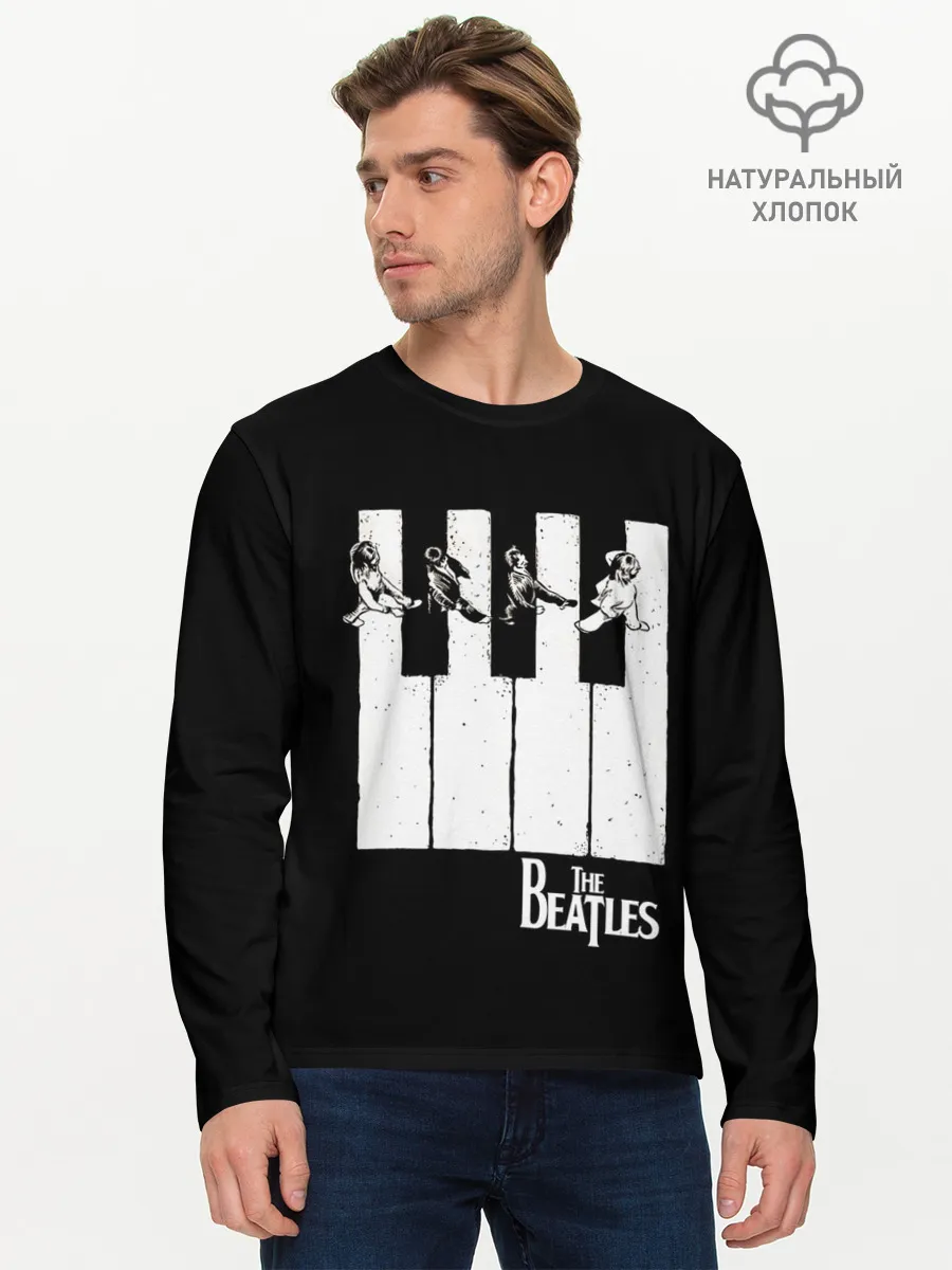 Мужской лонгслив базовый / THE BEATLES ЗНАМЕНИТАЯ КАРТИНКА