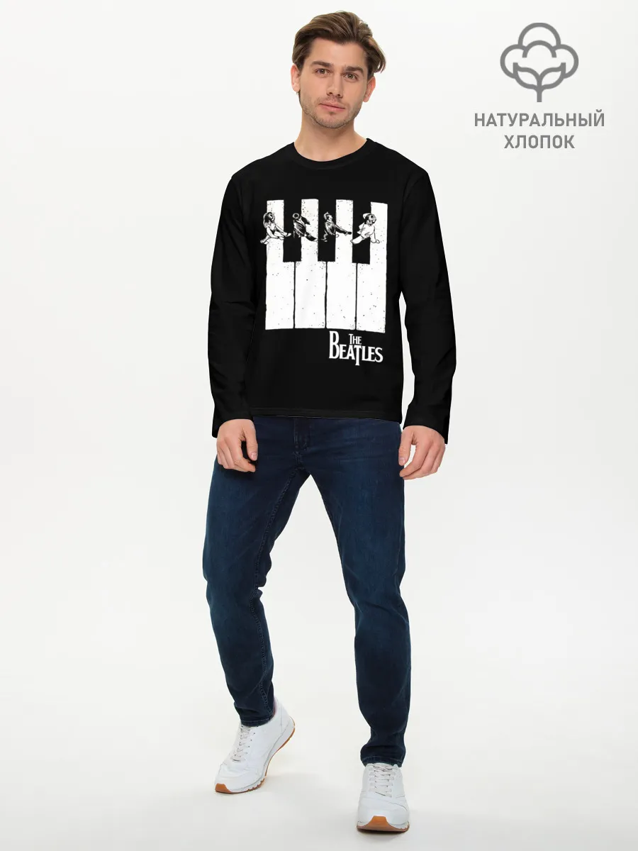 Мужской лонгслив базовый / THE BEATLES ЗНАМЕНИТАЯ КАРТИНКА