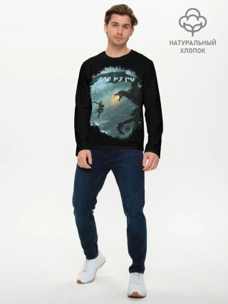 Мужской лонгслив базовый / TES SKYRIM FIGHT DRAGON