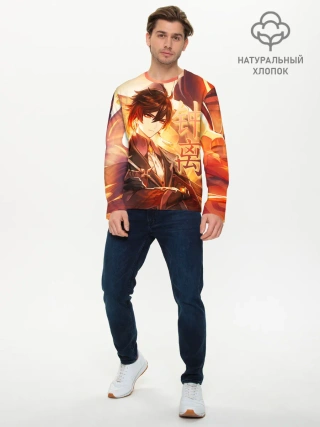 Мужской лонгслив базовый / Genshin Impact: Zhongli