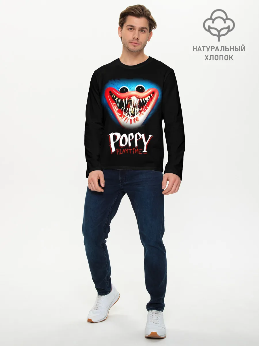 Мужской лонгслив базовый / Huggy Wuggy, Poppy Playtime