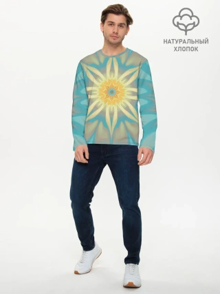 Мужской лонгслив базовый / Летнее солнце. Абстракция.