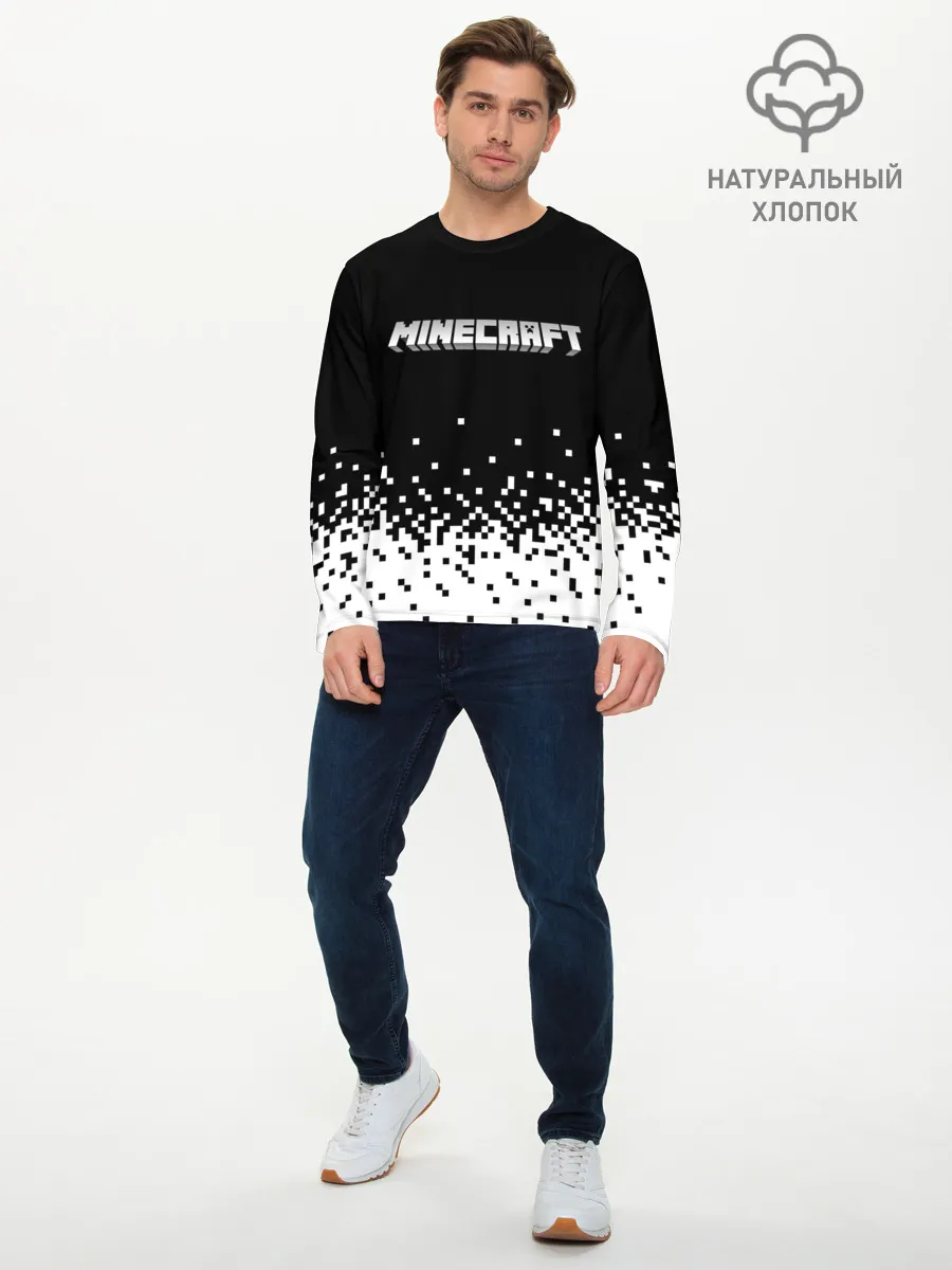 Мужской лонгслив базовый / Minecraft | Майнкрафт | логотип