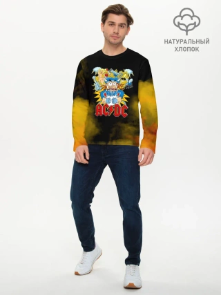 Мужской лонгслив базовый / Карикатура Ангус Янг - AC/DC