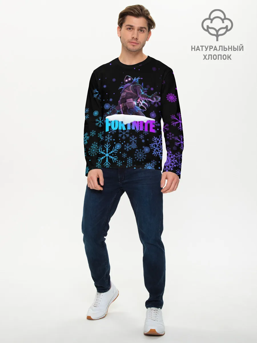 Мужской лонгслив базовый / FORTNITE НОВОГОДНИЙ.