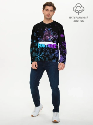 Мужской лонгслив базовый / FORTNITE НОВОГОДНИЙ.