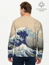 Мужской лонгслив базовый / Kanagawa Wave Art