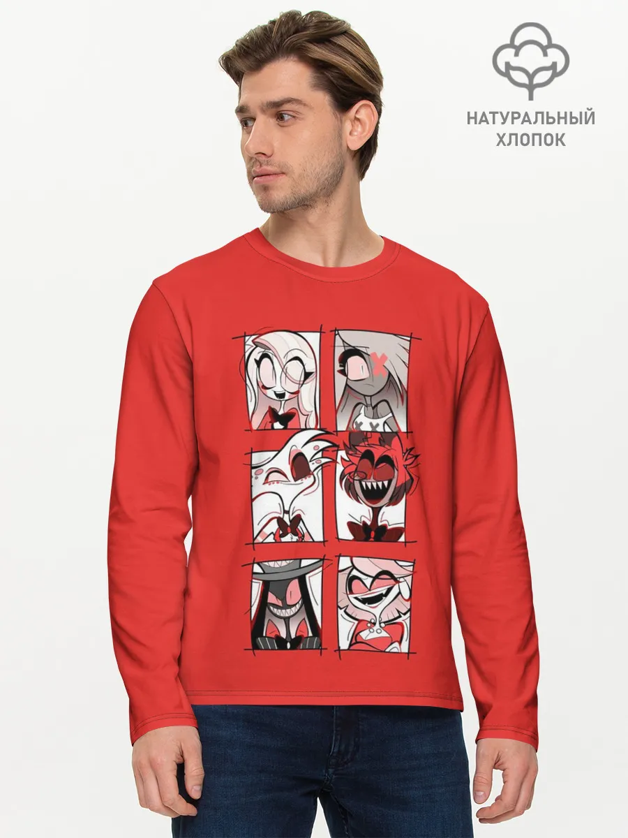 Мужской лонгслив базовый / Hazbin Hotel