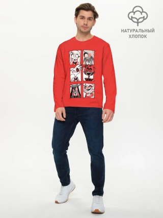 Мужской лонгслив базовый / Hazbin Hotel