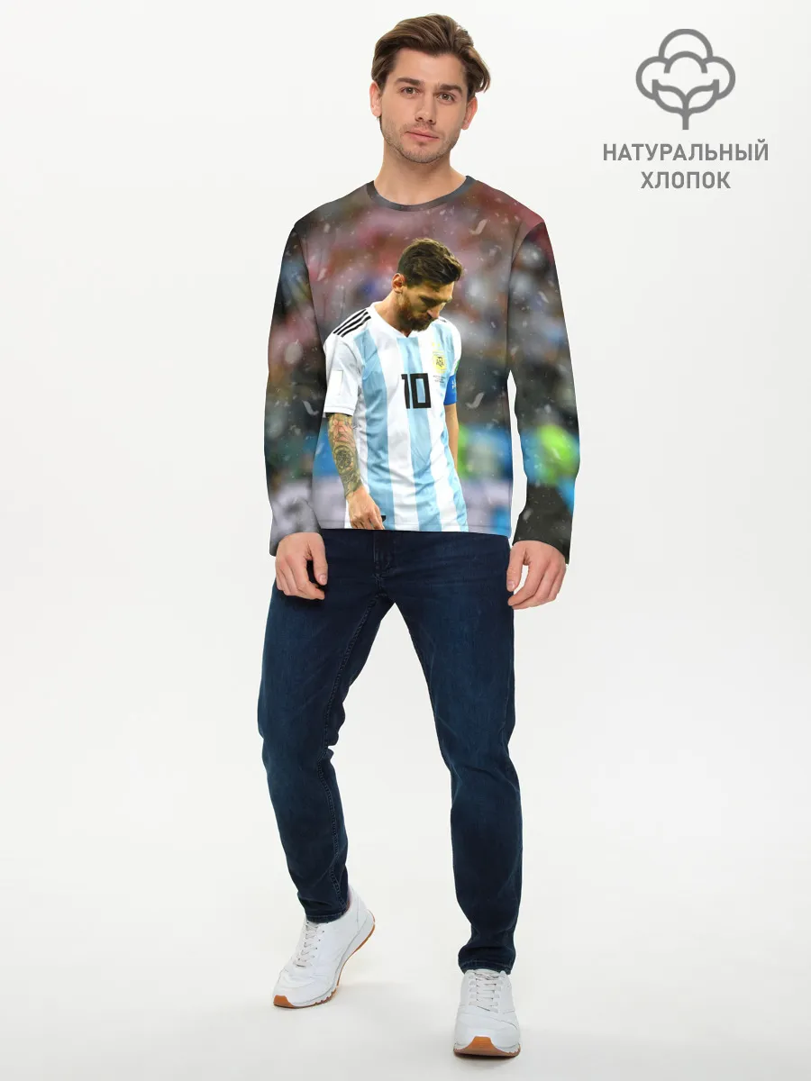 Мужской лонгслив базовый / Месси Аргентина