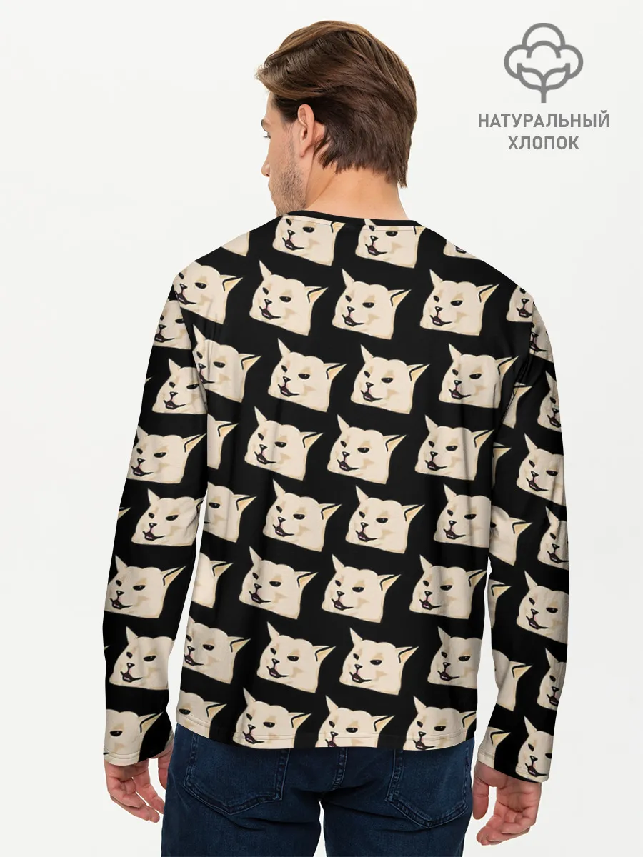 Мужской лонгслив базовый / woman yelling at cat