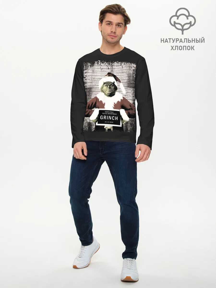 Мужской лонгслив базовый / Гринч
