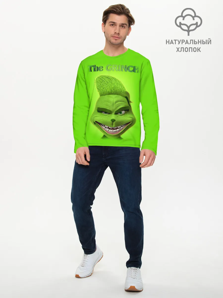 Мужской лонгслив базовый / Grinch Face