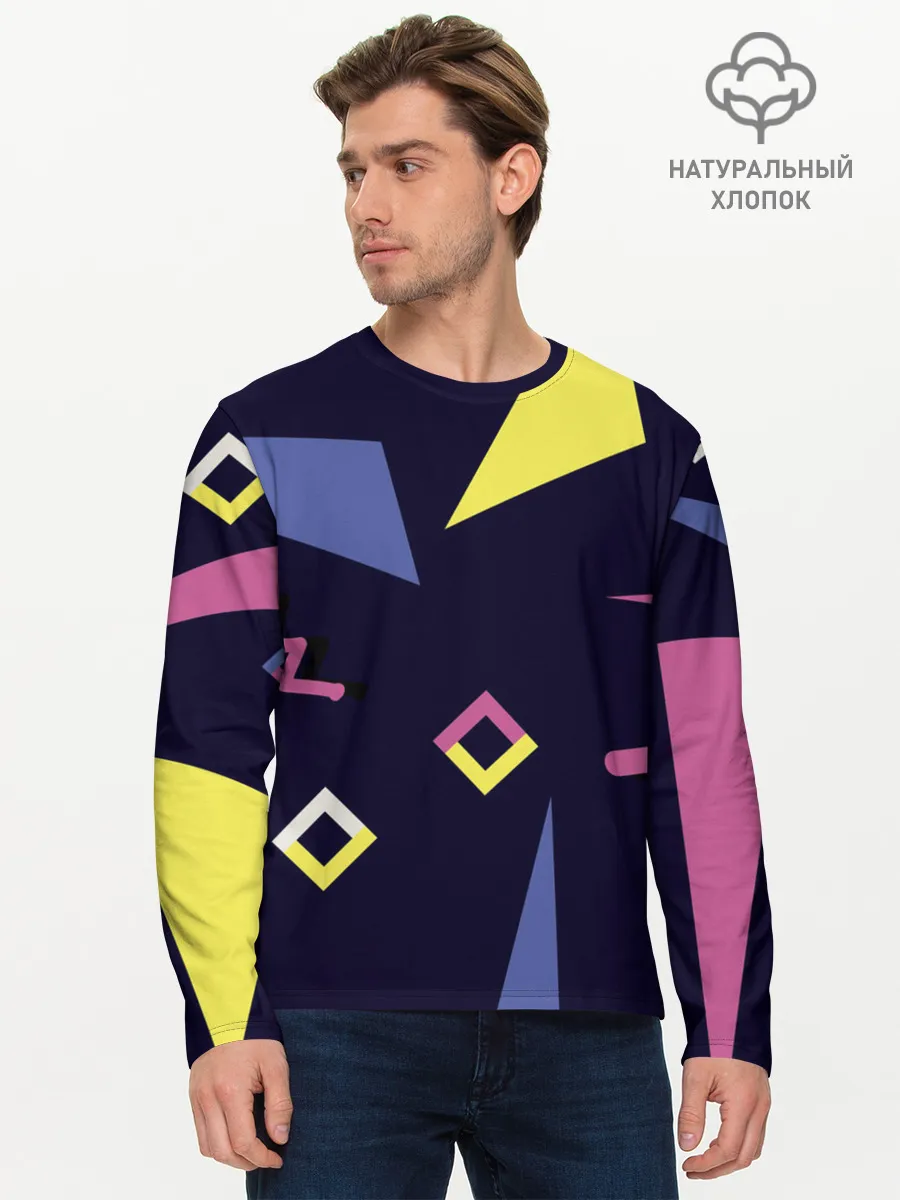 Мужской лонгслив базовый / Танец геометрии