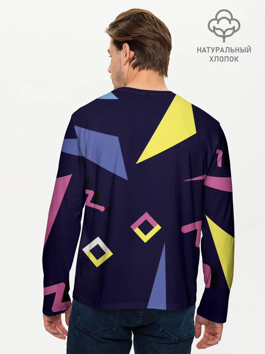 Мужской лонгслив базовый / Танец геометрии