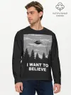 Мужской лонгслив базовый / I want to believe
