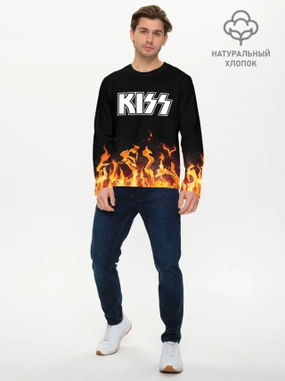 Мужской лонгслив базовый / Kiss