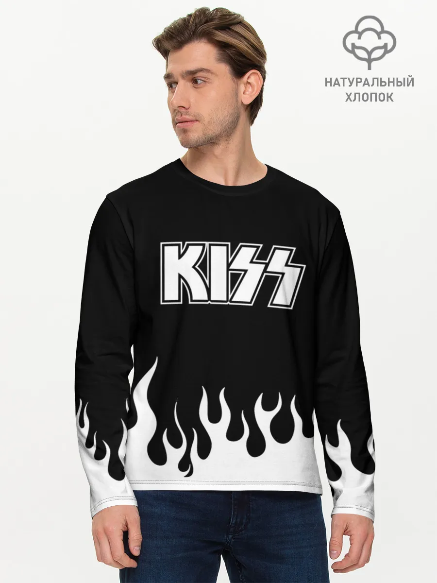 Мужской лонгслив базовый / Kiss