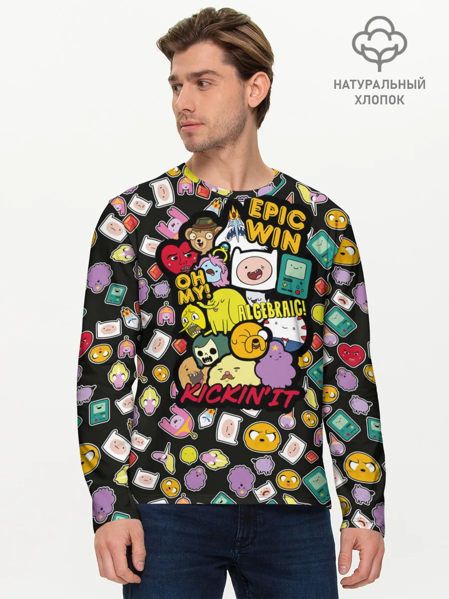 Мужской лонгслив базовый / Adventure Time stickers